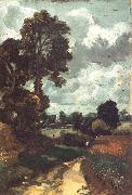 John Constable A country lane,with a church in the distance USA oil painting artist